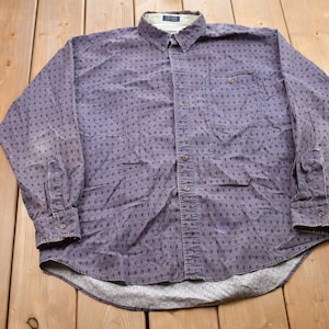 Vintage 1990s Chaps Ralph Lauren Patterned Button Up Shirt / 1990s Button Up / Vintage Ralph Lauren / Chaps Button Up / Vintage Chaps