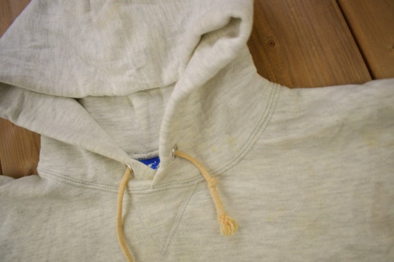 Vintage 1990s Champion Small Logo Grey Hoodie / V… - image 5