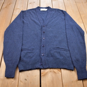 Vintage 1980s Iron Run Knitted Button Up Cardigan Sweater Made in USA / Vintage Cardigan / Button Up / Abstract Pattern
