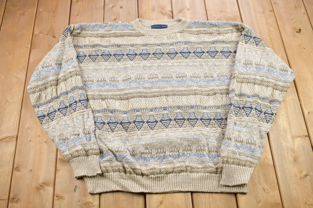 Vintage 1990s Northern Isles Knitted Crewneck Sweater / - Etsy Canada