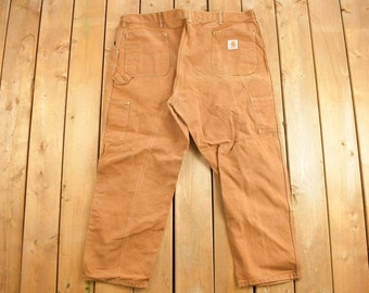 Vintage 1990s Carhartt Carpenter Pants Size 44 x 29 / Brown / 90s Cargo Pants / Vintage Workwear / 90s Carhartt / Made In USA