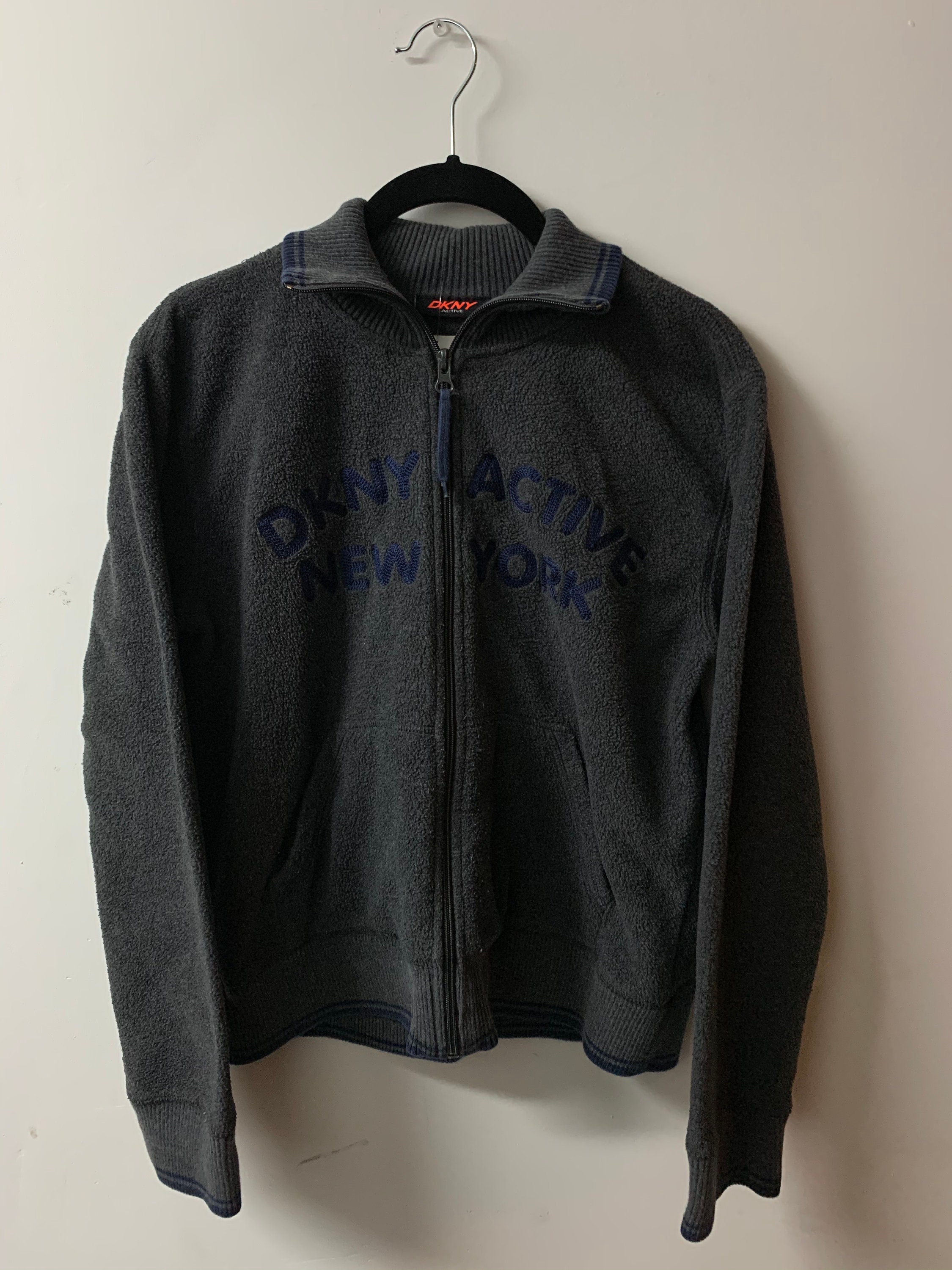 Vintage 1990s DKNY Active Fleece Zip up Sweater / New York Vintage 1990s DKNY Active Fleece Zip up Sweater / New York