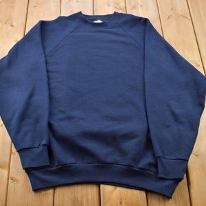 Vintage 1990s Fruit Of The Loom Blank Raglan Crewneck Sweatshirt / 1990s Crewneck / Essentials / Streetwear / 1990s / Basics