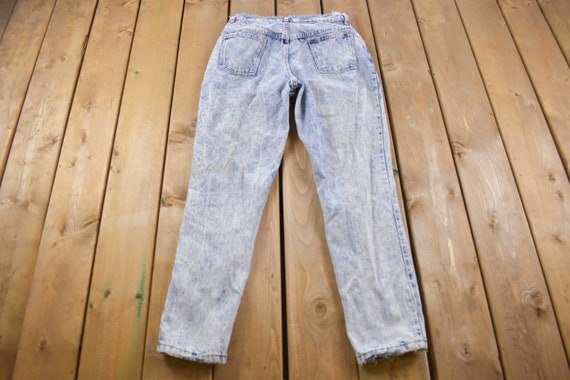 Vintage 1990's Unbranded Acid Wash Blue Jeans 28 … - image 3