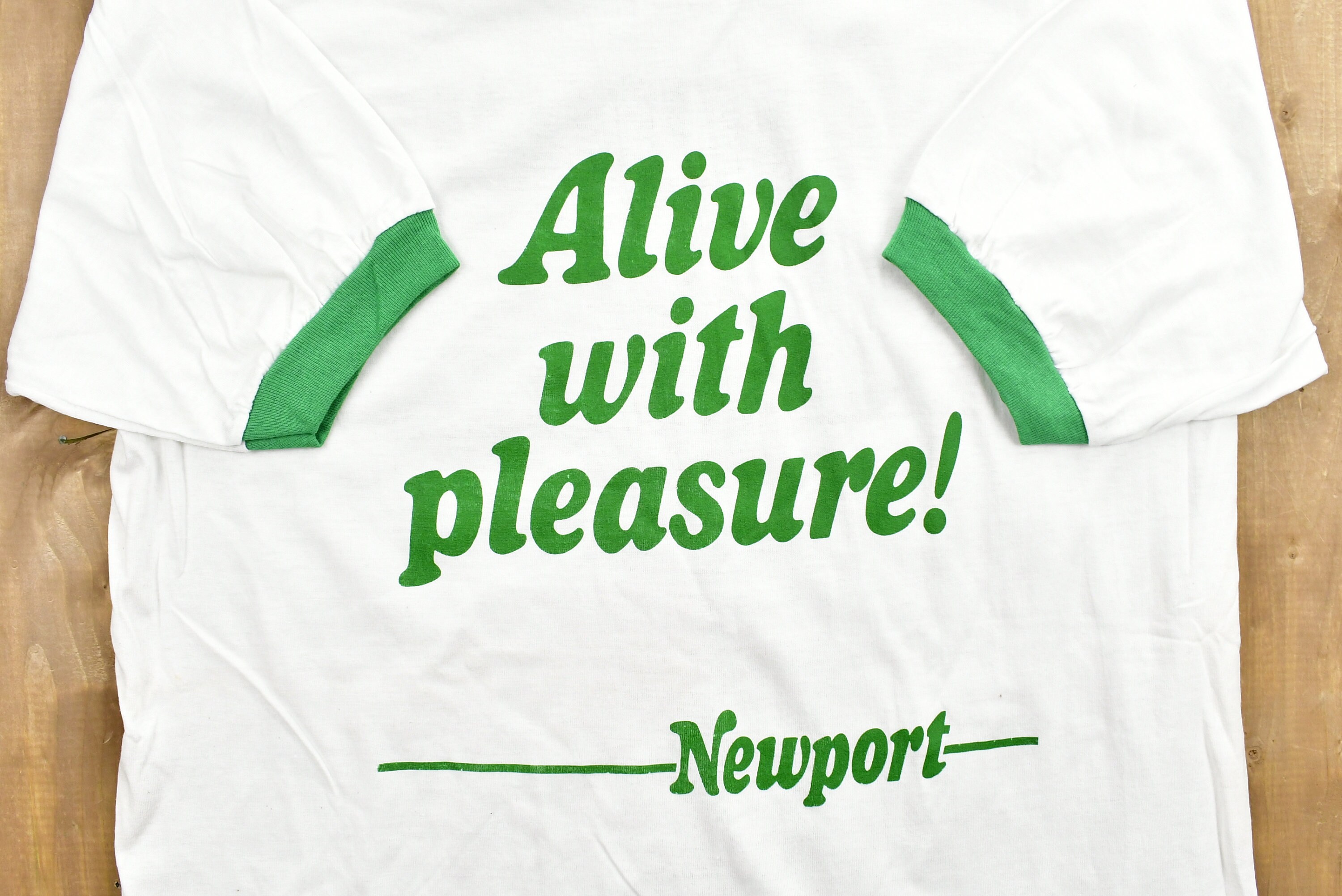 Vintage 1980s Newport Menthol Ringer T-shirt NOS Alive With 