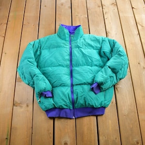 Vintage 1990s Columbia Sportswear Reversible Goose Down Puffer Jacket Size L