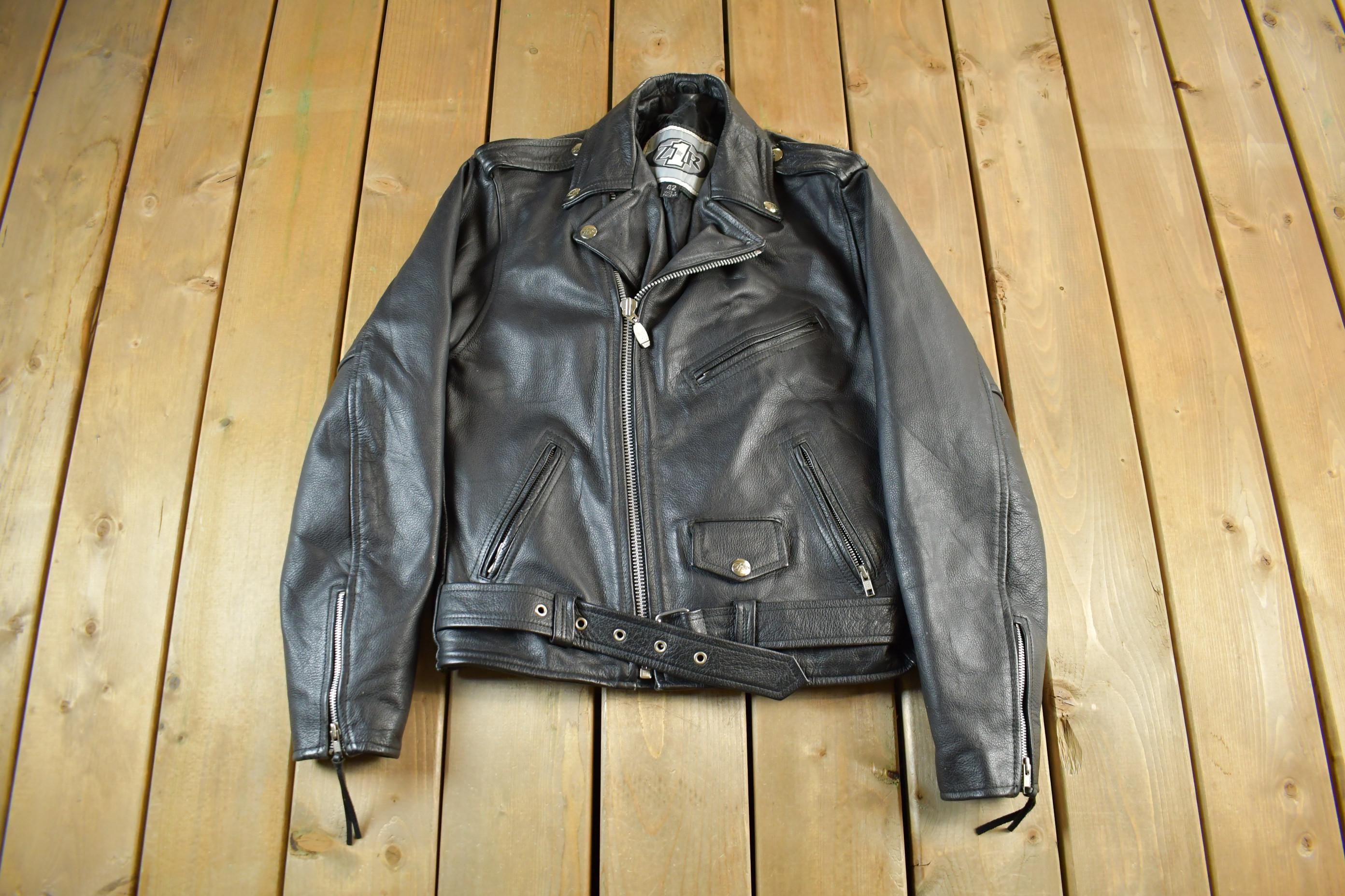 Vintage 1990s Z1R Leather Biker Jacket Adult 42 / Moto Motorcycle