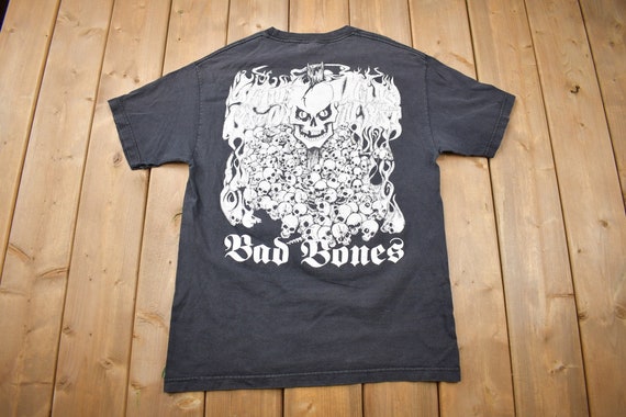 Vintage 1991 Bad Bones Skull Graphic T Shirt / Vintage T Shirt