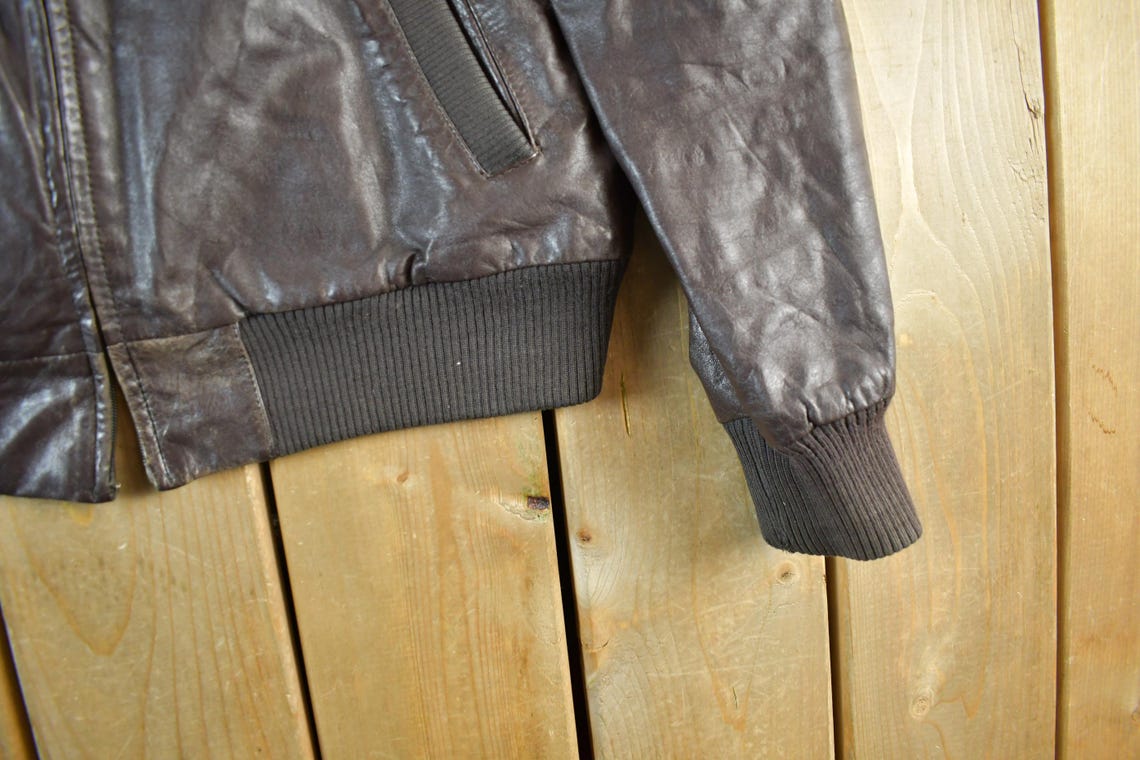 Vintage 1990s Cooper Leather Moto Cafe Biker Jacket Men's Medium / Moto Jacket / 90s Motorcycles Coat / Leather Jacket, foto 3 de 5
