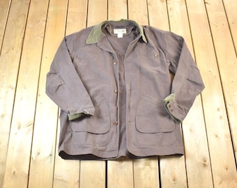 Vintage 1990s LL Bean Collared Workwear Jacket Made In USA / Outdoors Jacket / Workman Jacket / Workwear Streetwear