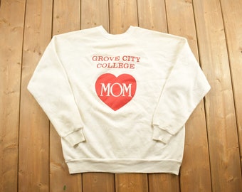Vintage 1990s Grove City College Mom Collegiate Crewneck / Family Sweater / NCAA Sweatshirt / Sportswear / Americana