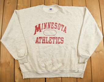 Sudadera vintage de cuello redondo de los Minnesota Athletics, Russell, años 90 / Cuello redondo de los 90 / Hecho en EE. UU. / Imprescindible / Ropa de calle / Suéter de los 90