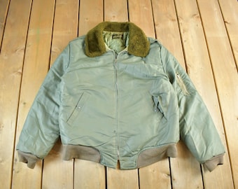 Vintage Flight Bomber Field Utility Military Jacket Ideal Zipper