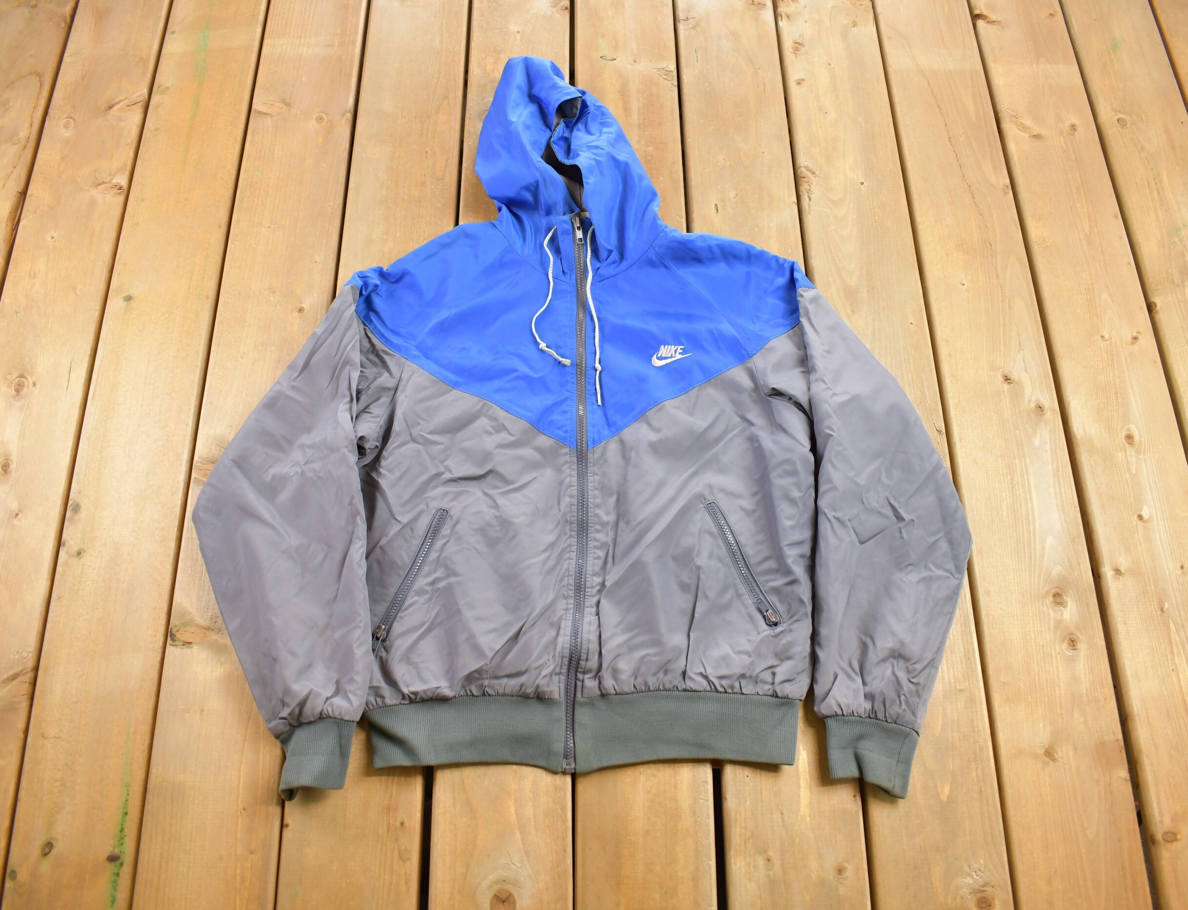 Vintage 1980s Nike Color Block Blanket Lined Windbreaker Jacket
