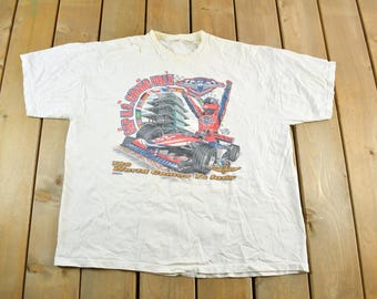 Vintage 2001 Formula 1 SAP U.S. Grand Prix Racing Graphic T-Shirt Men's 2XL / Y2K Racing Tee / Indy Motor Speedway