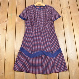 Mini abito vintage anni '60 a quadri a maniche corte mod / Vero vintage / Stile retrò / Abito Gogo