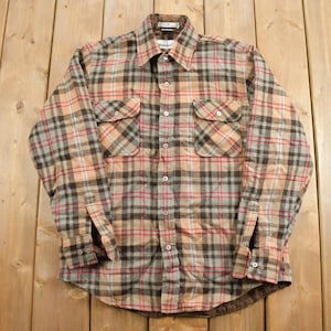 Vintage 1980s Windbreaker Brand Insulated Button Up / 1990s Button Up / Vintage Flannel / Plaid Flannel Jacket / Quilted