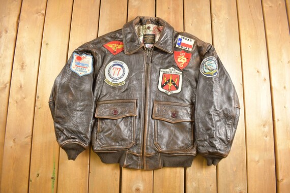 Vintage 1988 Avirex Type G-1 Genuine Leather Flight Jacket / - Etsy