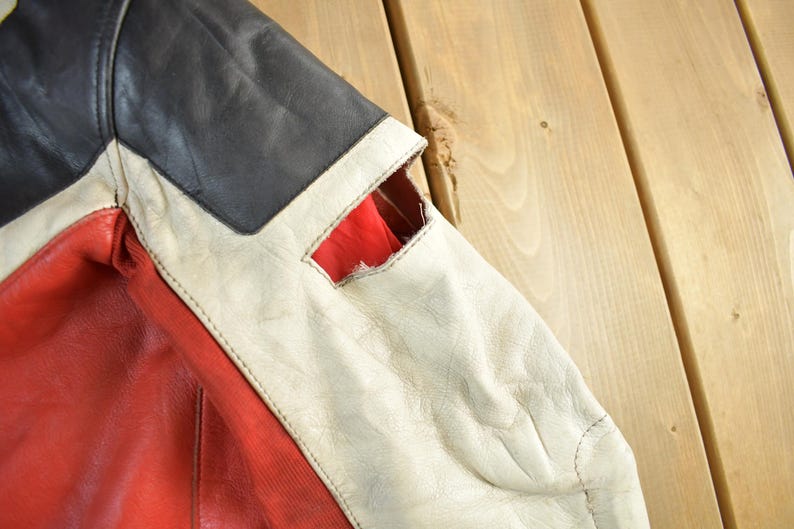 Vintage 1980s Dainese Crono Suit Motorcycle Racing Uniform Coveralls Men's 52 / 90s Leather Motorcycle Jacket / Moto Leather Coat bild 6