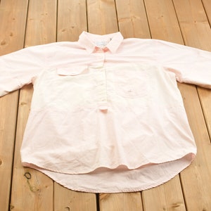 Vintage 1990s Laundered Lights Button Up Shirt / 1990s Button Up / Vintage Button Up / Basic Button Up / Pastel Button Up / Colour Block