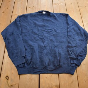 Vintage 1990s Black Blue Crewneck Sweatshirt Made In USA