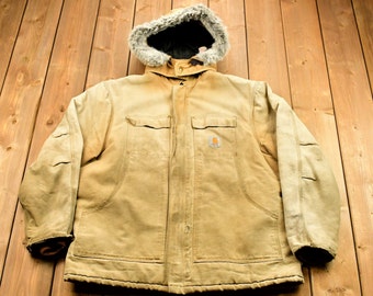 Vintage 1990s Carhartt Fur Hood Full Zip Winter Workwear