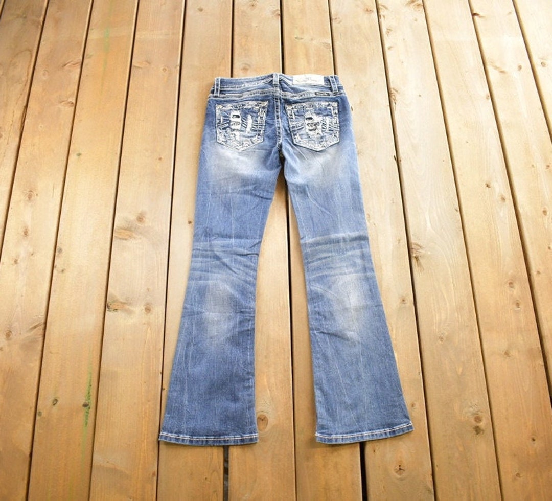 Vintage Y2K Miss Me Bedazzled Low Rise Boot Cut Jeans Jeans Size