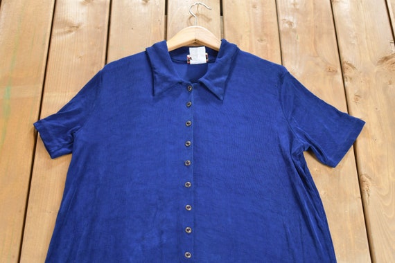 Vintage 1980s Kim & Co Button Down Shirt Dress / … - image 2