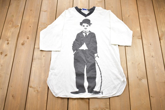 Vintage 1986 Flirts Charlie Chaplin Graphic T-Shi… - image 1