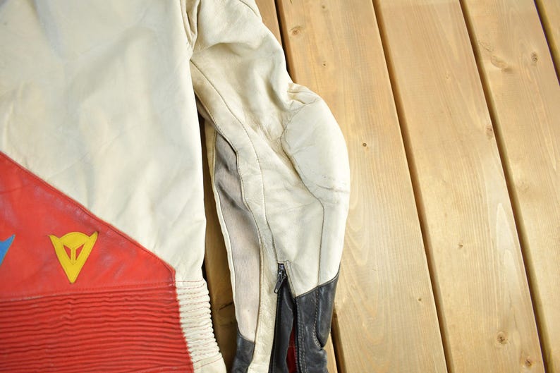 Vintage 1980s Dainese Crono Suit Motorcycle Racing Uniform Coveralls Men's 52 / 90s Leather Motorcycle Jacket / Moto Leather Coat bild 9