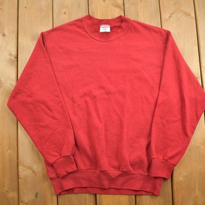 Vintage 1990s Jerzees Blank Red Crewneck Sweatshirt / 90s Crewneck / Vintage Blanks / Essential / Streetwear / 90s Blank