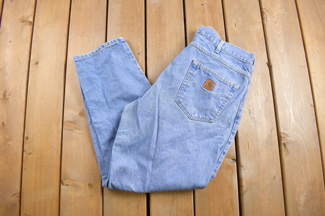 Vintage 1990s Carhartt Denim Pants Size 36 X 29 / Blue Jeans / 90s