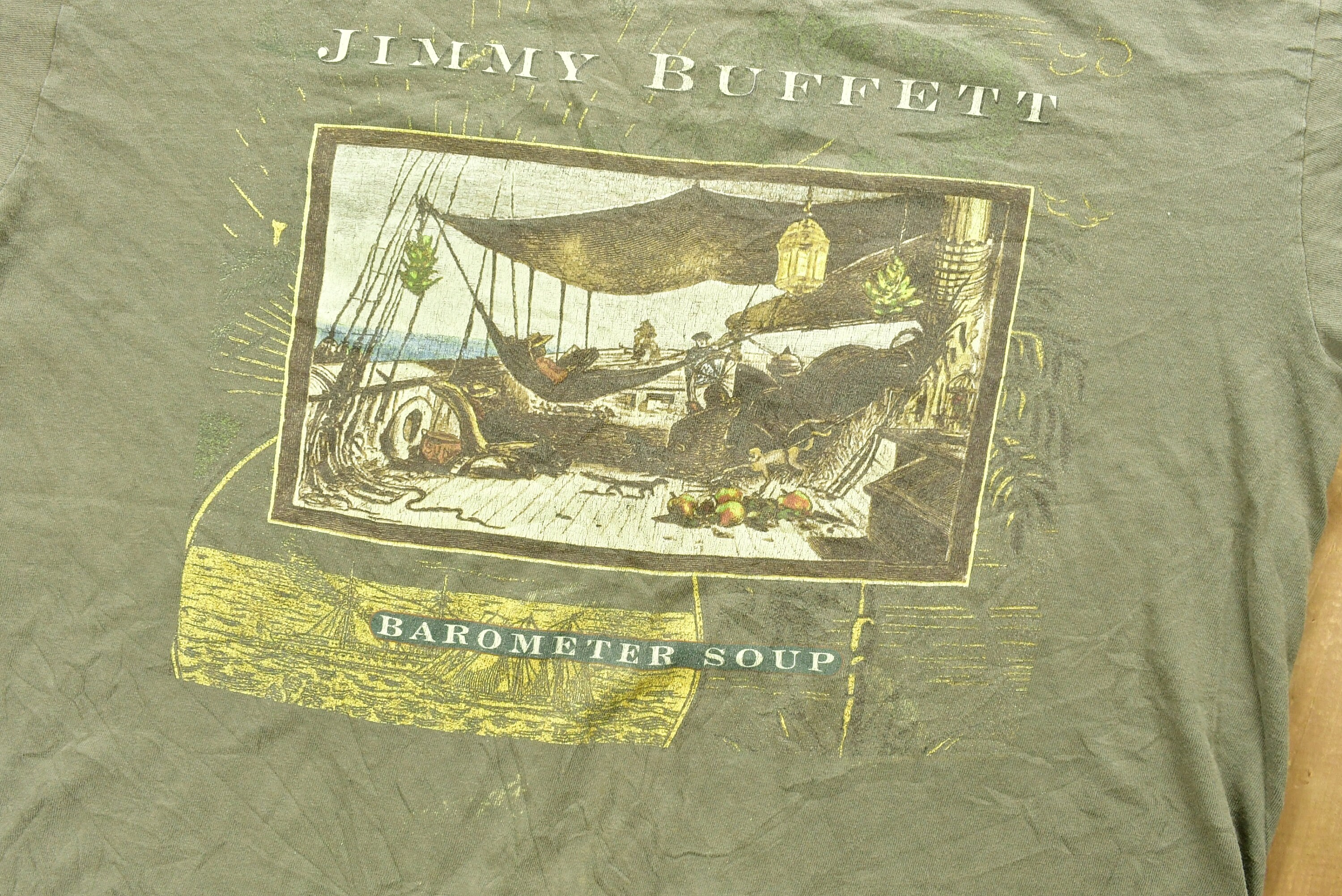 Vintage 1995 Jimmy Buffets Barometer Soup Tour T-shirt Men