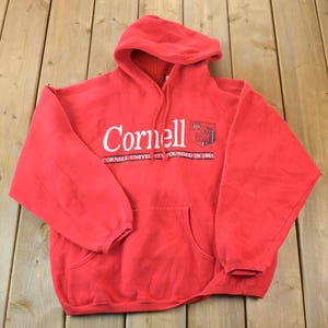Vintage 1990s Cornell University Collegiate Hoodie / Embroidered / NCAA Sweatshirt / Sportswear / Americana