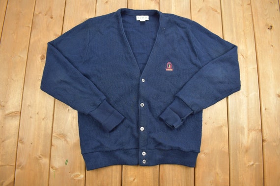 Vintage 1990s IZOD Knitted Cardigan Sweater / Vin… - image 1