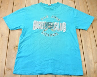 T-shirt Vintage San Jose Sharks Années 90 - Nutmeg - Taille L Gris