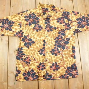 Vintage Y2k Jantzen Funky Floral Hawaiian Button Up Shirt