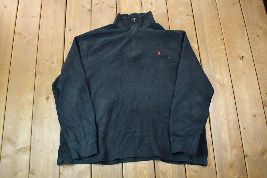 Vintage 1990s Polo by Ralph Lauren Quarter Zip Mock Neck