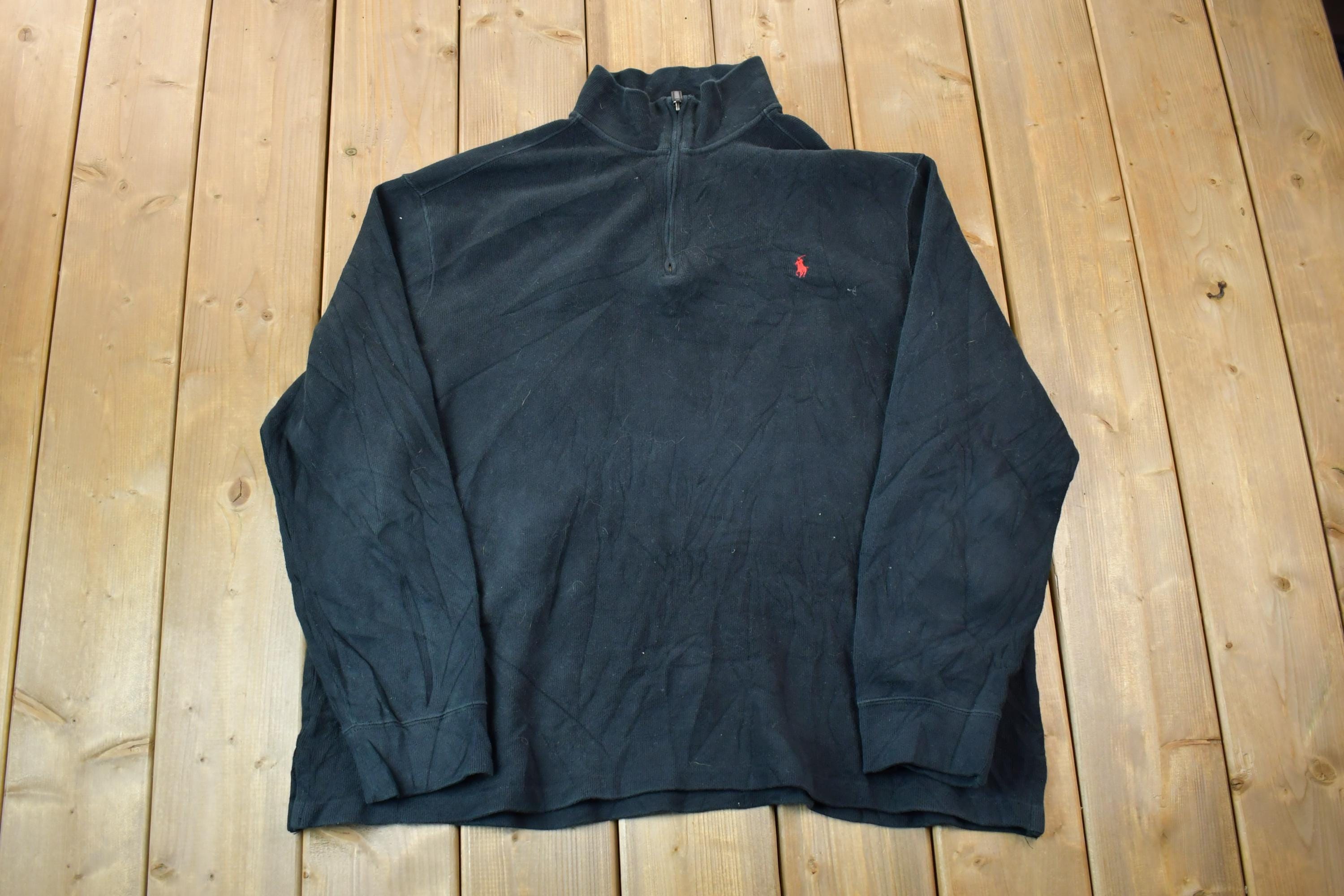 Vintage 1990s Polo by Ralph Lauren Quarter Zip Mock Neck