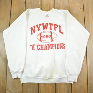 Vintage 1990 NYWTFL A Champions University Collegiate Crewneck / Football / NCAA Sweatshirt / Sportswear / Americana / 1990 Football