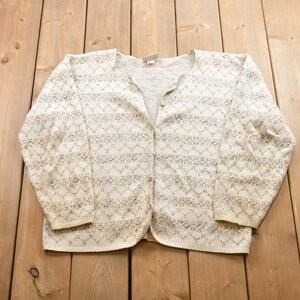Vintage Knitted Croft and Barrow Cardigan Sweater / Vintage 90s Cardigan / Pattern Sweater / Outdoor / Pullover Sweatshirt