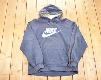 Vintage Y2K Nike Embroidered Large Swoosh Hoodie Sweatshirt Men's XXL / 90s Nike Sweater / Athletic Streetwear