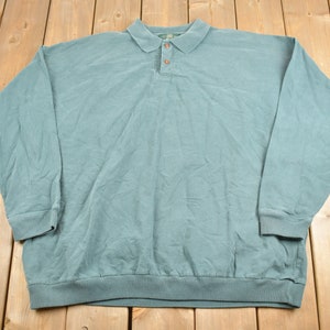 Vintage 1980s Orvis Polo Sweatshirt / Collared Crewneck Sweater / 80s Pullover Sweatshirt / Green