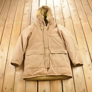Vintage 1980s Schott Puffer Jacket / Goose Down Fill / Vintage Bubble Jacket / Winter / Streetwear / Fur Hood