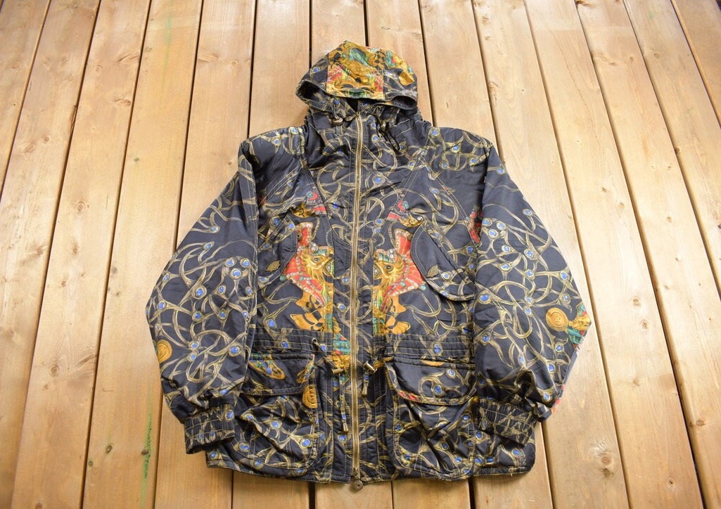 Y2K / 2000s Gold Glamorous Bomber Jacket, Gift for Her