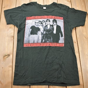 Vintage 1989 Rolling Stones Steel Wheels Graphic Band T Shirt / Brockum / 80s / Concert Graphic / Album Promo
