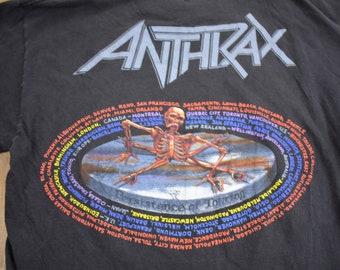 ANTHRAX BROCKUM パーシステンス・オブ・タイム Tシャツ 1990 Vintage 1990 Anthrax Persistence of Time Band T-shirt