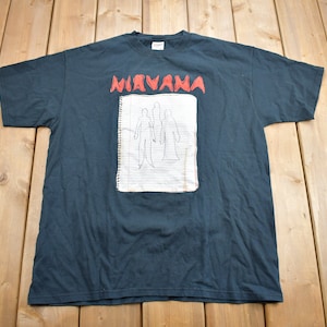 Maglietta vintage con grafica Nirvana del 2003 / Maglietta Check List / Maglietta della band / Vintage premium / Nirvana vintage