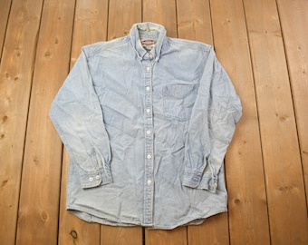 Vintage 1990s Sonoma Jean Co Blank Button Up Shirt / 1990s Button Up / Vintage Flannel / Basic Button Up