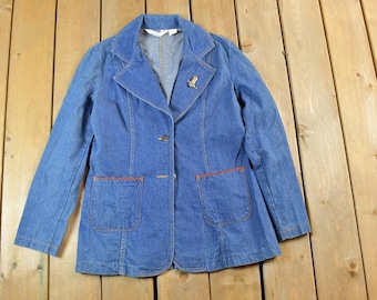 Vintage 1970s Sears Fashions Womens Western Jean Jacket Made In USA
